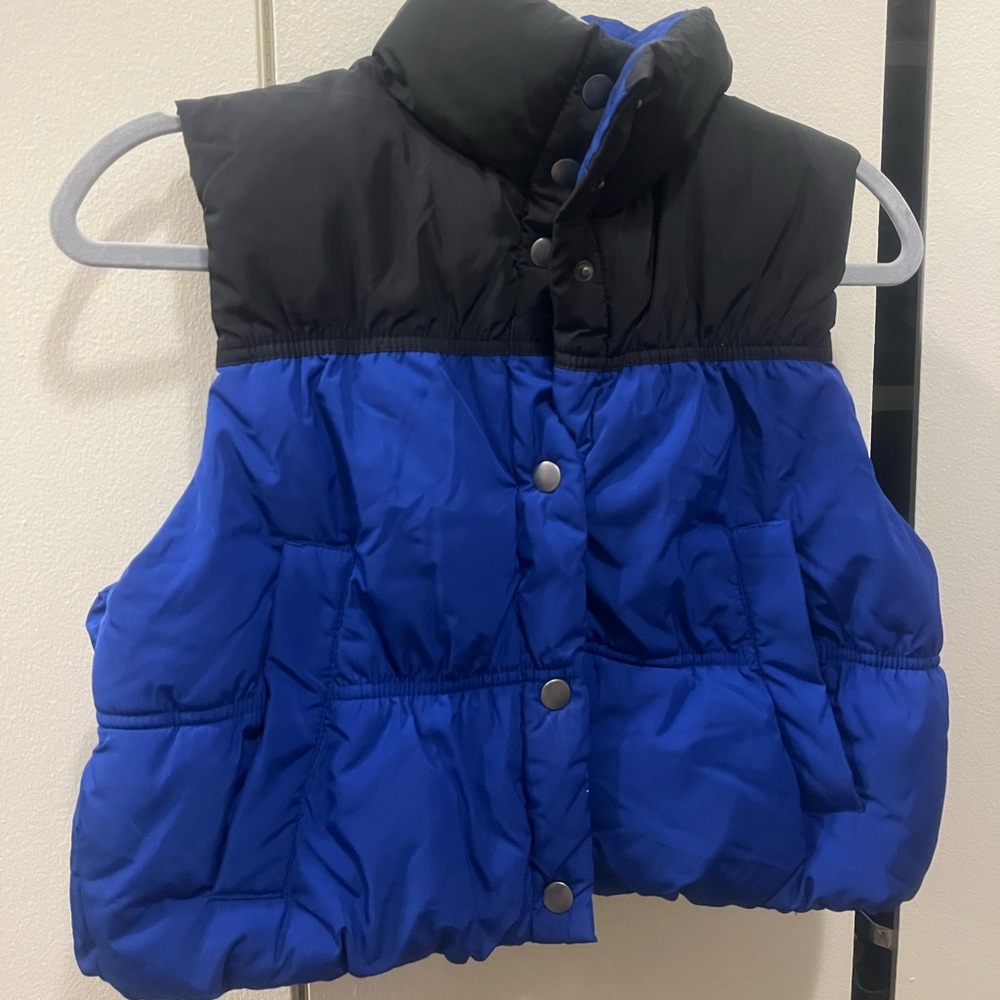 H&M blue and black puffer vest